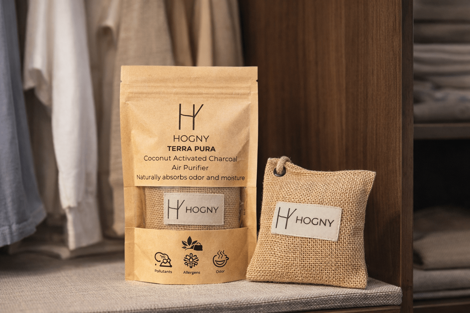 fragrance free charcoal air purifier for wardrobe and closet