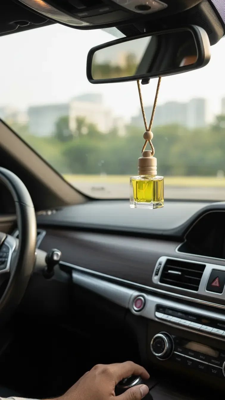 Car hanging perfume air freshener, lighting up the mood and removing bad odor