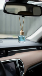 Ceilo Blue Breeze luxury car air freshener bottle close-up product view