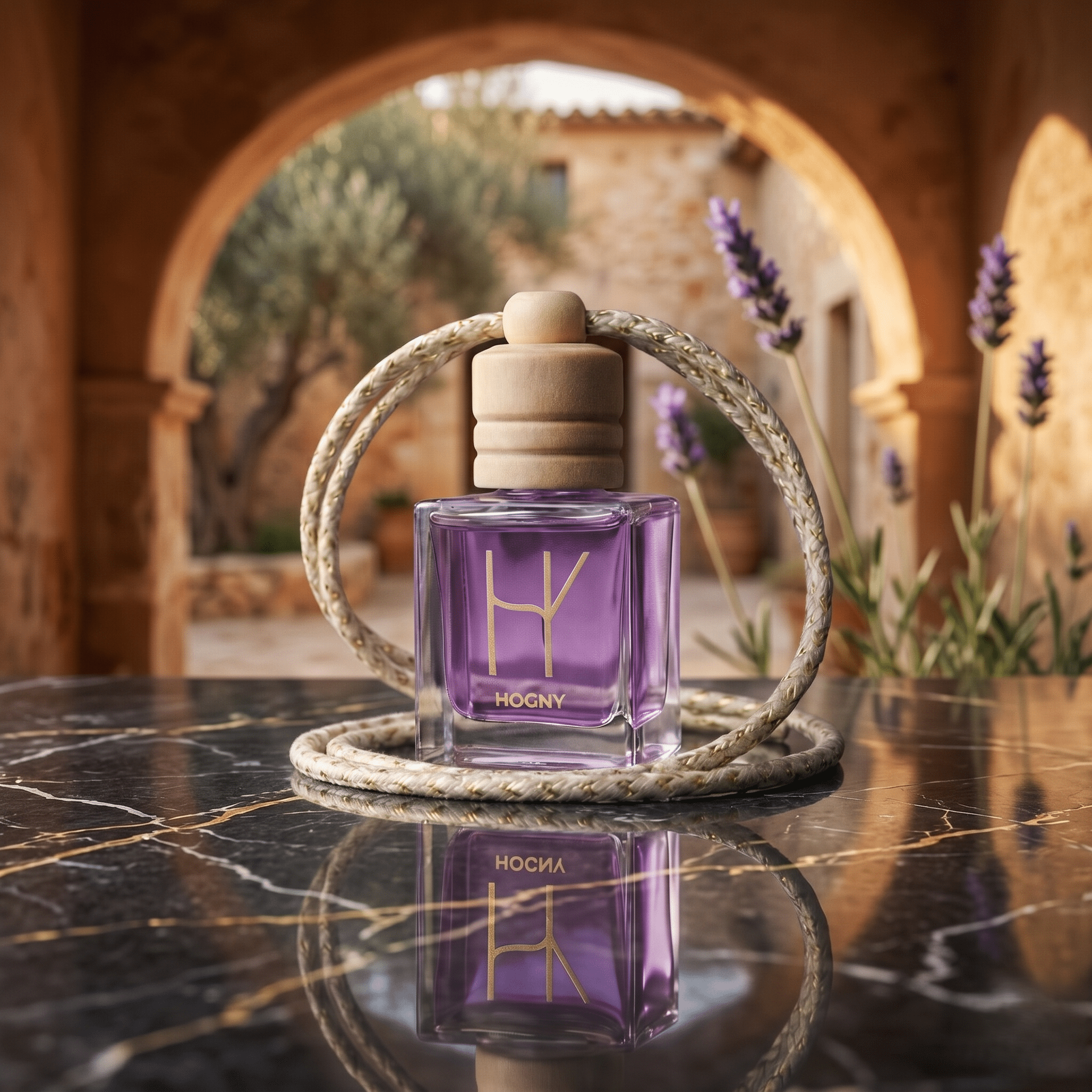 Hogny Essenza Amora lavender based car perfume.