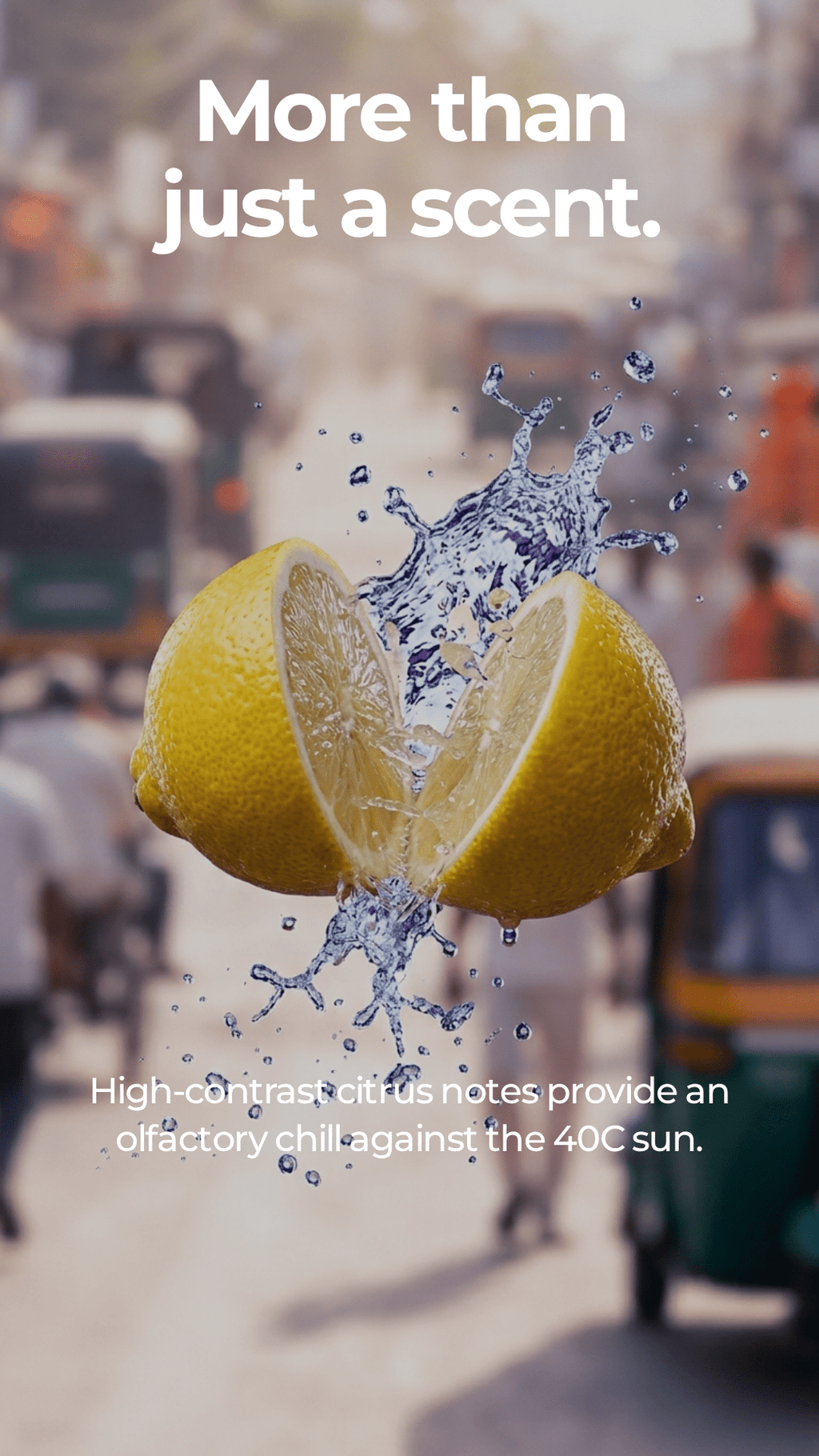 Citrus based car perfume or lemon based car perfume and citrus info indicating that formulation could survive in 40C heat.