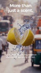Citrus based car perfume or lemon based car perfume and citrus info indicating that formulation could survive in 40C heat.